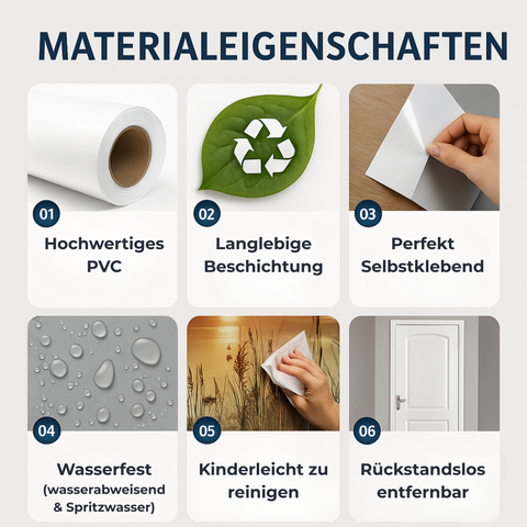 Materialeigenschaften unserer Tür Tapete