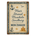 Meer Strand Muscheln Zuhause Blechschild