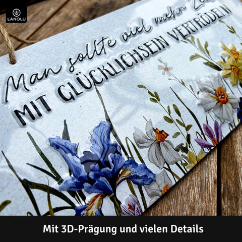 Blechschild Mehr Zeit Glücklichsein