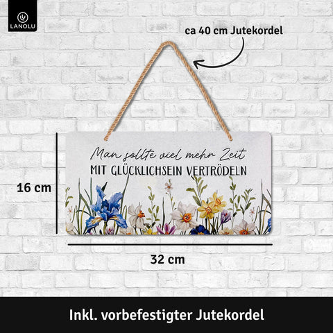 Blechschild Mehr Zeit Glücklichsein