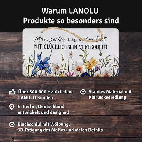 Blechschild Mehr Zeit Glücklichsein