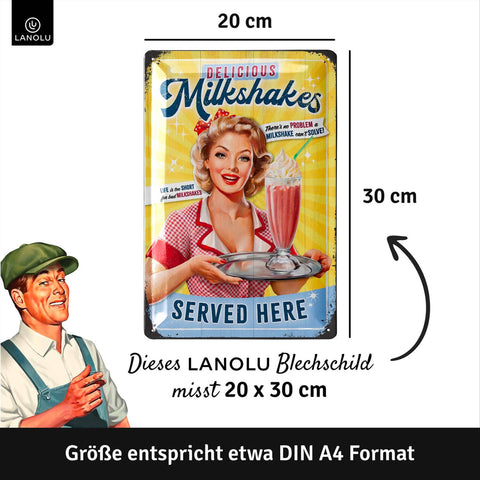 Blechschild Milkshake