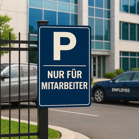 Mitarbeiter Parkplatz Blechschild