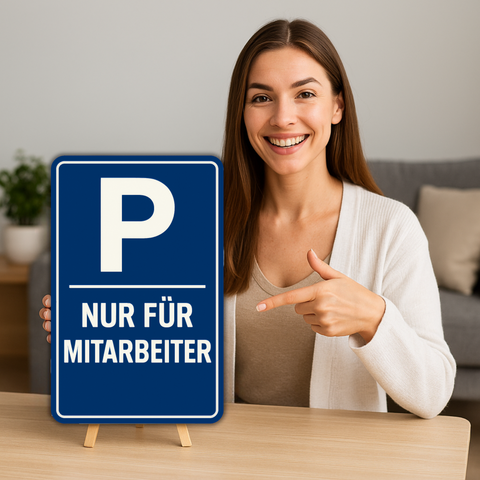 Mitarbeiter Parkplatz Blechschild