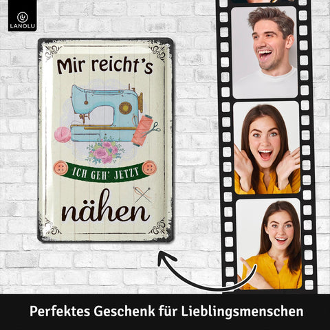 Blechschild Ich geh jetzt nähen