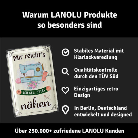 Blechschild Ich geh jetzt nähen