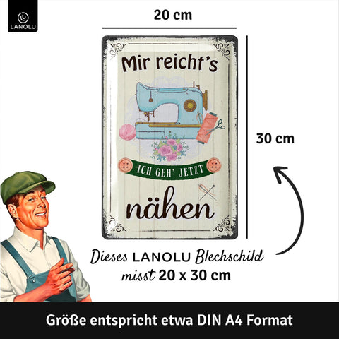Blechschild Ich geh jetzt nähen