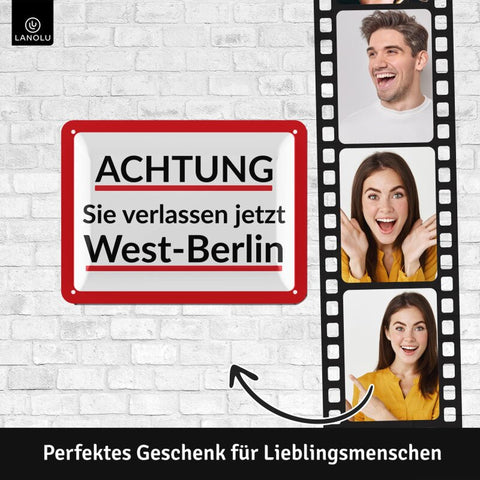 Blechschild West Berlin verlassen