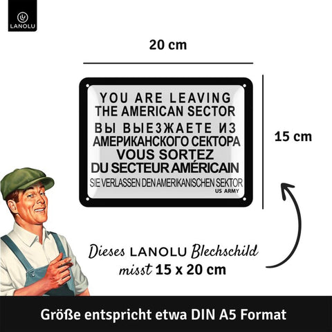 Blechschild Amerikanischer Sektor DDR