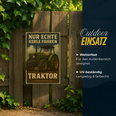 Traktor Echte Kerle Blechschild