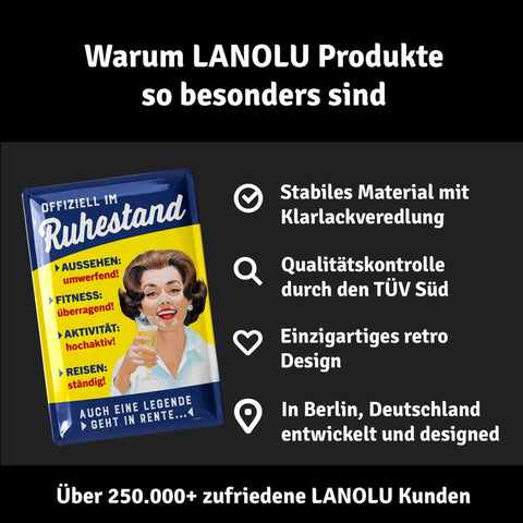 Blechschild Offiziell Im Ruhestand Frau