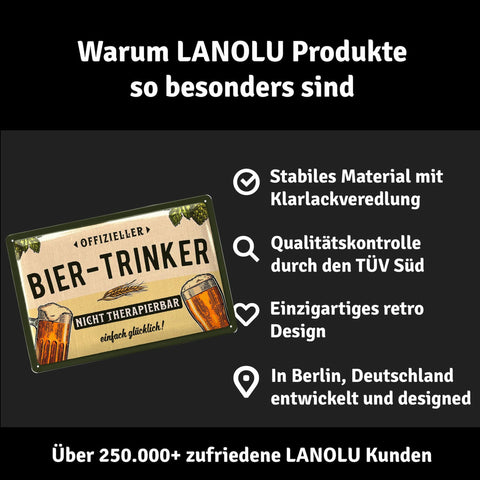 Blechschild Bier trinker