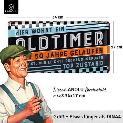 Blechschild Oldtimer 50 Jahre