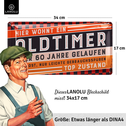 Blechschild Oldtimer 60 Jahre