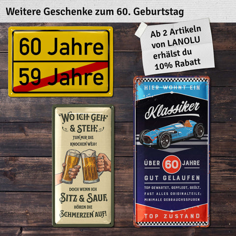 Blechschild Oldtimer 60 Jahre