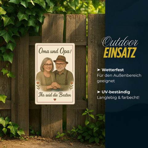 Oma und Opa Blechschild