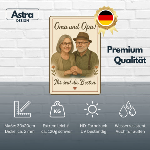 Oma und Opa Blechschild