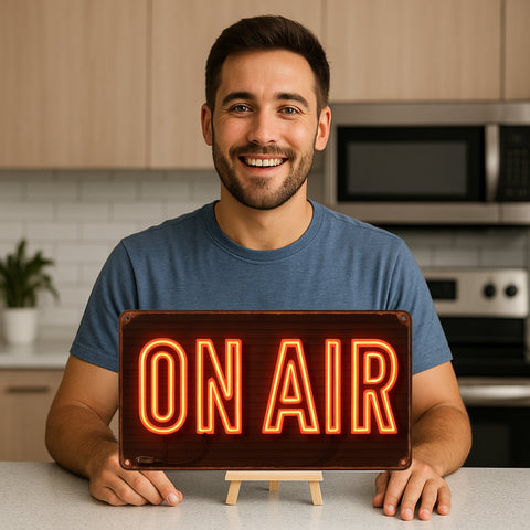 On Air Blechschild