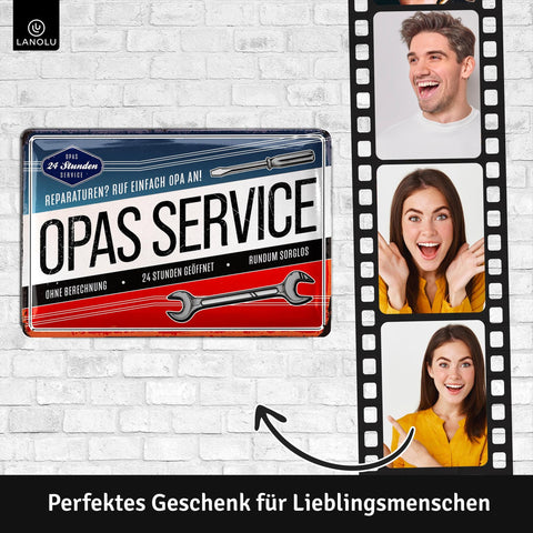 Blechschild Service von Opa