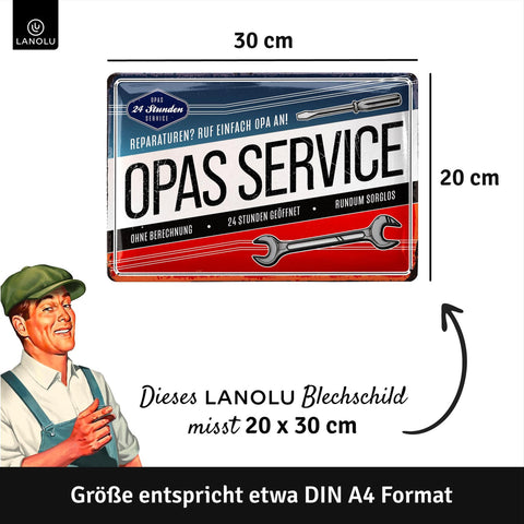 Blechschild Service von Opa
