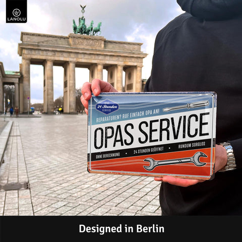 Blechschild Service von Opa