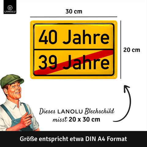 Blechschild 40 Jahre Ortsschild