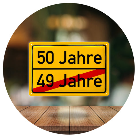 Blechschild 50 Jahre Ortsschild