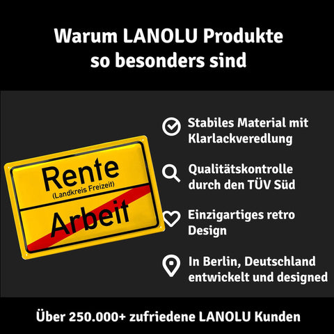Blechschild Rente - Arbeit Ortsschild