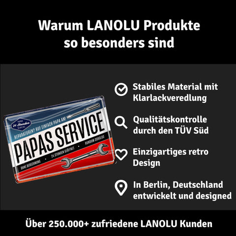 Blechschild Papas Service 24 Stunden