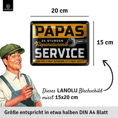 Blechschild Papas Service