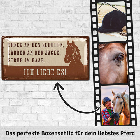 Blechschild Ich liebe es Pferd