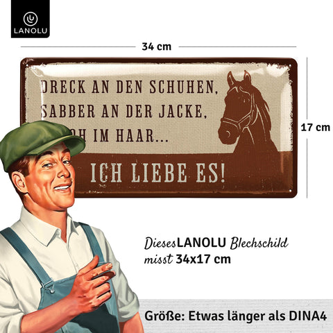 Blechschild Ich liebe es Pferd