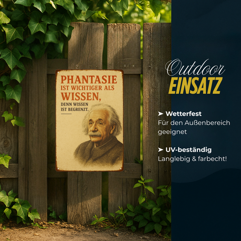 Albert Einstein Phantasie Blechschild