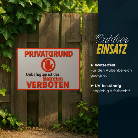 Privatgrund Betreten Verboten Blechschild