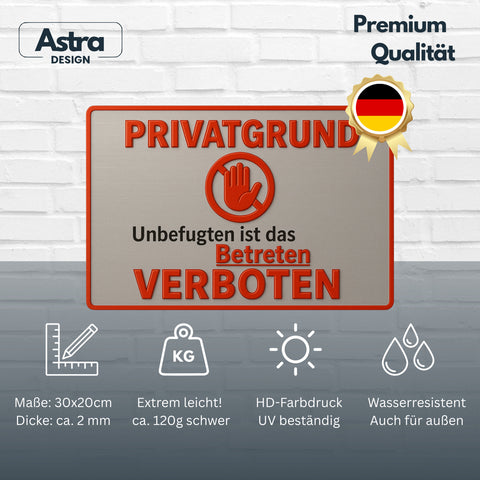 Privatgrund Betreten Verboten Blechschild