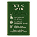 Putting Green Regeln Blechschild