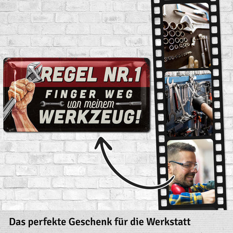 Blechschild Finger weg vom Werkzeug