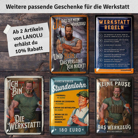 Blechschild Finger weg vom Werkzeug