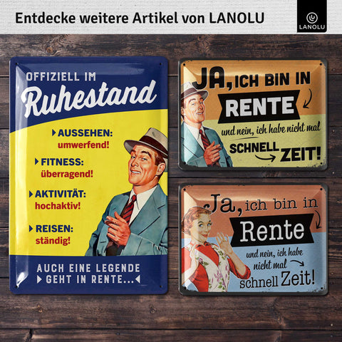 Blechschild Rente Frau