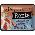 Blechschild Rente Frau