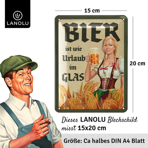 Blechschild Bier Urlaub