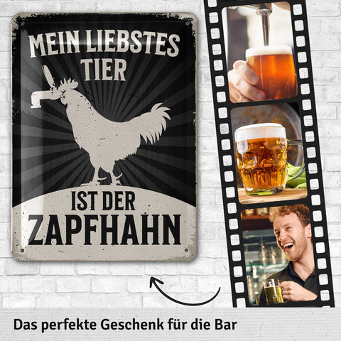 Blechschild Tier Zapfhahn