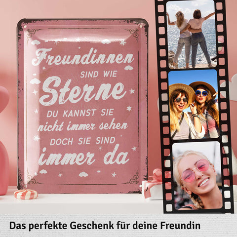 Blechschild Freundinnen sind wie Steine