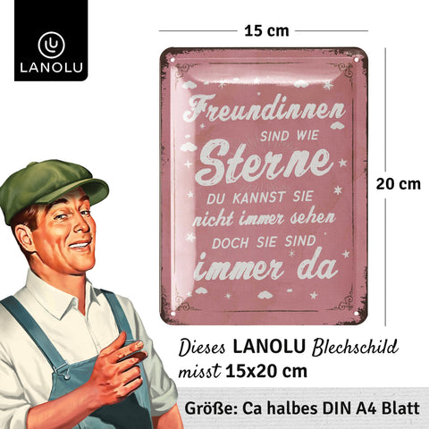Blechschild Freundinnen sind wie Steine