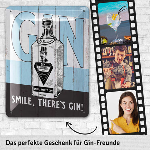 Blechschild Smile Gin