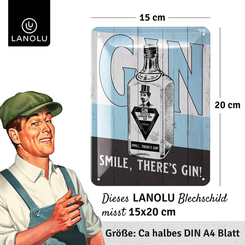Blechschild Smile Gin