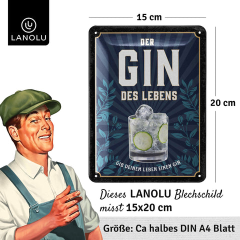 Blechschild Gin des Lebens