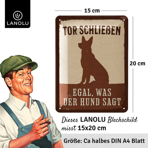 Blechschild Tor schließen Hund