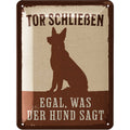 Blechschild Tor schließen Hund