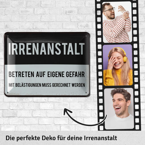 Blechschild Irrenanstalt